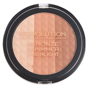 Makeup Revolution Ultra Bronze Shimmer Highlight bronzující rozjasňující pudr 15 g