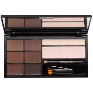 Makeup Revolution Ultra Brow paleta pro líčení obočí odstín Medium to Dark 18 g