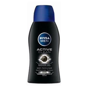 Nivea Men Active Clean sprchový gel na obličej, tělo a vlasy pro muže 50 ml
