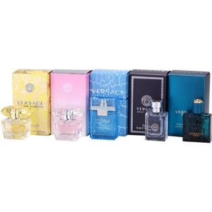 Versace Miniatures Collection dárková sada IV. Yellow Diamond + Bright Crystal + Man + Pour Homme + Eros toaletní voda 5 x 5 ml