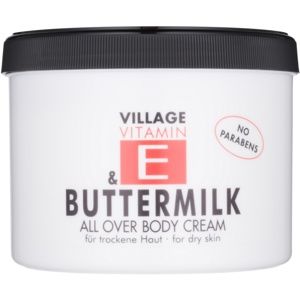 Village Vitamin E Buttermilk tělový krém bez parabenů 500 ml