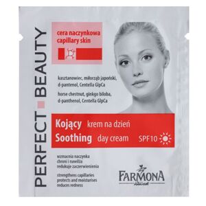 Farmona Perfect Beauty Capillary Skin zklidňující denní krém proti zarudnutí SPF 10 (Chestnut, Japanese Ginkgo, Centella GlpCa Biocomplex) 2 ml